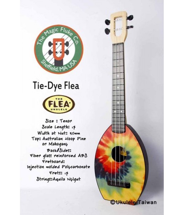 【台灣烏克麗麗 專門店】Flea 瘋狂跳蚤全面侵台! Tie-Dye Flea ukulele 26吋 美國原廠製造 (附琴袋+調音器+教材)